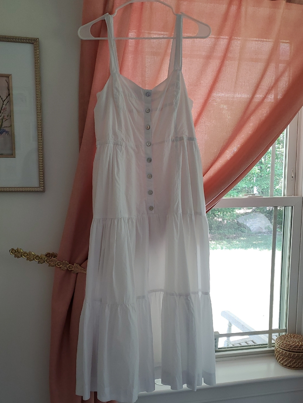 Madewell White Summer Dress Cotton Women's 4 New With Tags Button Front